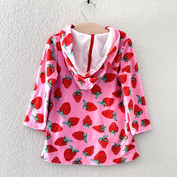 Tommy Bahama Girls Cover Up 2T Pink Strawberry Terry Cloth Hooded Towel Dress - Picture 2 of 7